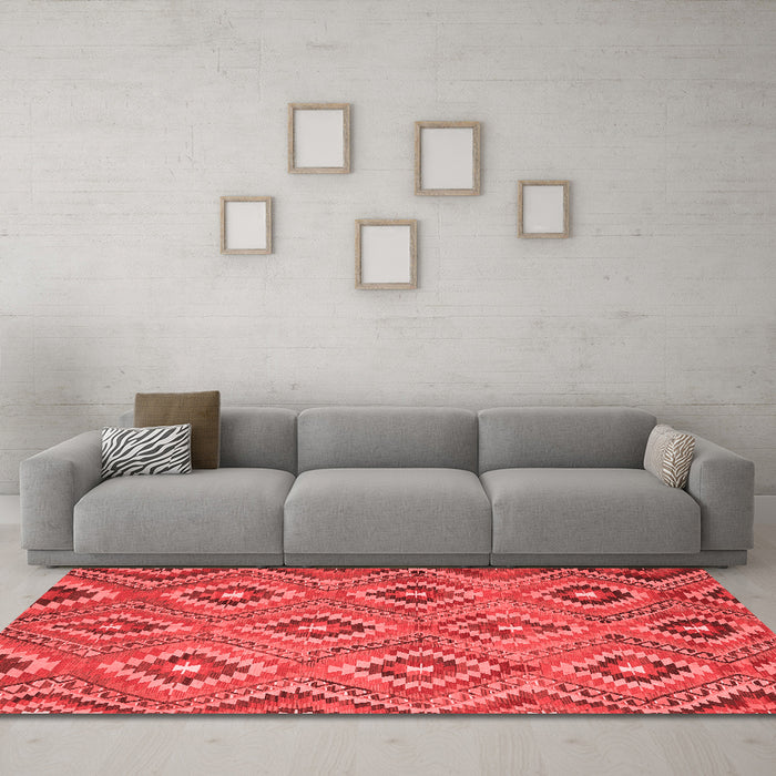 Country Red Washable Rugs