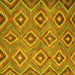 Square Machine Washable Southwestern Yellow Country Rug, wshcon3051yw