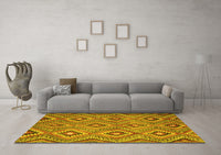 Machine Washable Southwestern Yellow Country Rug, wshcon3051yw