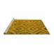 Sideview of Machine Washable Southwestern Yellow Country Rug, wshcon3051yw