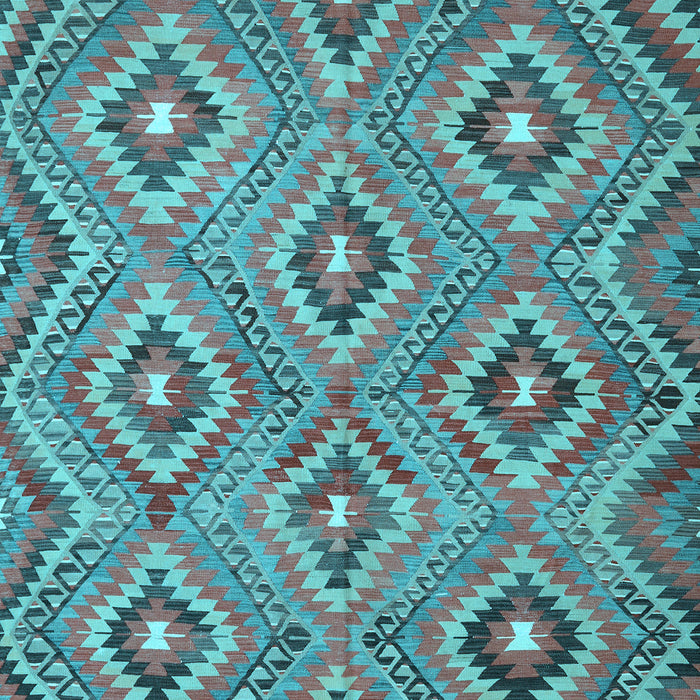 Machine Washable Southwestern Light Blue Country Rug, wshcon3051lblu