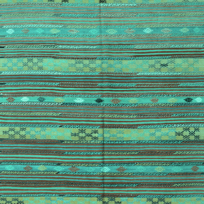 Machine Washable Southwestern Turquoise Country Area Rugs, wshcon3052turq