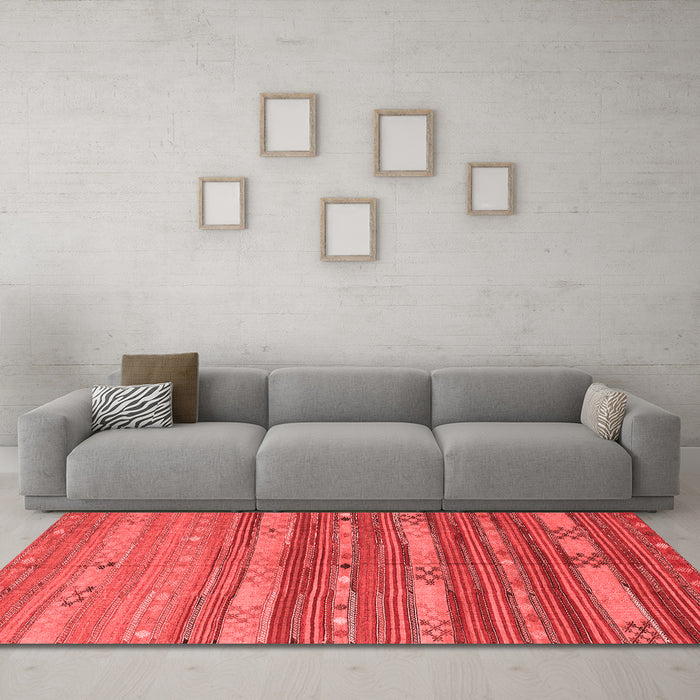 Country Red Washable Rugs