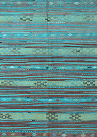 Southwestern Light Blue Country Rug, con3052lblu