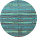 Round Southwestern Light Blue Country Rug, con3052lblu