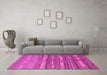 Machine Washable Southwestern Pink Country Rug in a Living Room, wshcon3052pnk