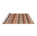 Serging Thickness of Machine Washable Contemporary Chestnut Red Rug, wshcon3053