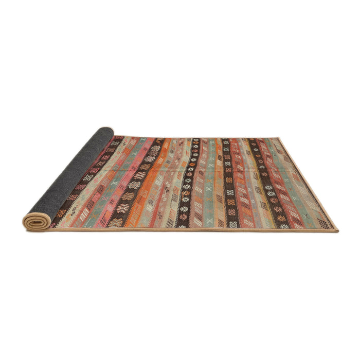 Thickness of Contemporary Chestnut Red Southwestern Rug, con3053