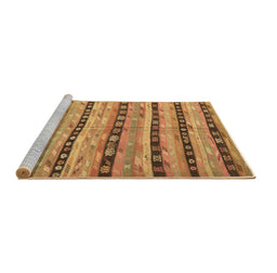 Sideview of Machine Washable Southwestern Brown Country Rug, wshcon3053brn