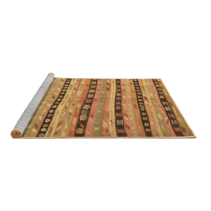 Sideview of Machine Washable Southwestern Brown Country Rug, wshcon3053brn
