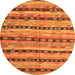 Square Southwestern Orange Country Rug, con3053org