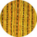 Round Southwestern Yellow Country Rug, con3053yw