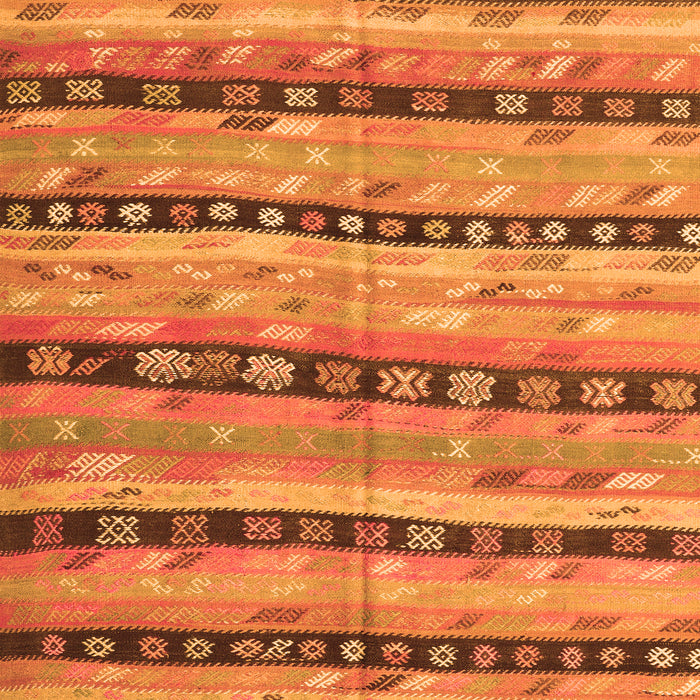 Serging Thickness of Machine Washable Southwestern Orange Country Area Rugs, wshcon3053org