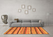 Machine Washable Southwestern Orange Country Area Rugs in a Living Room, wshcon3053org