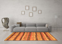 Machine Washable Southwestern Orange Country Rug, wshcon3053org