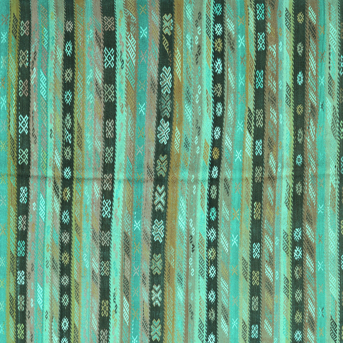 Square Southwestern Turquoise Country Rug, con3053turq