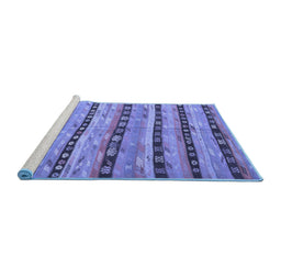 Sideview of Machine Washable Southwestern Blue Country Rug, wshcon3053blu
