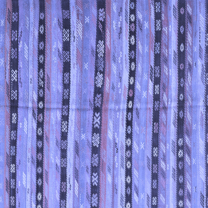 Square Machine Washable Southwestern Blue Country Rug, wshcon3053blu