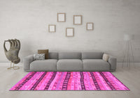 Machine Washable Southwestern Pink Country Rug, wshcon3053pnk