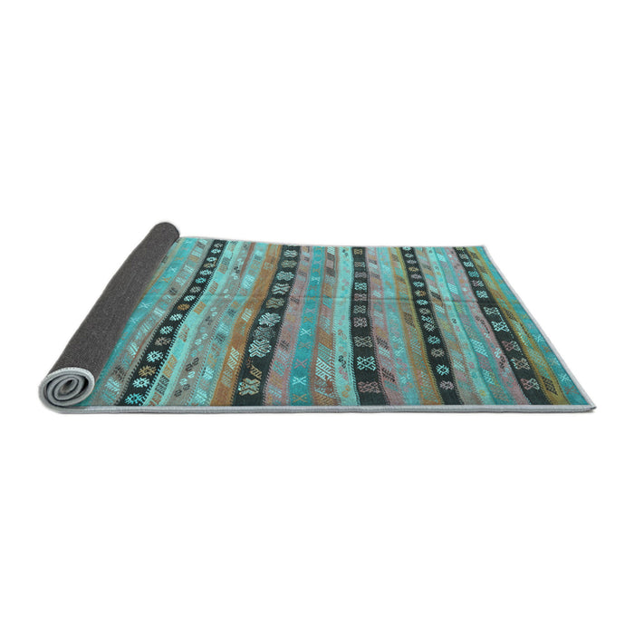 Sideview of Southwestern Light Blue Country Rug, con3053lblu