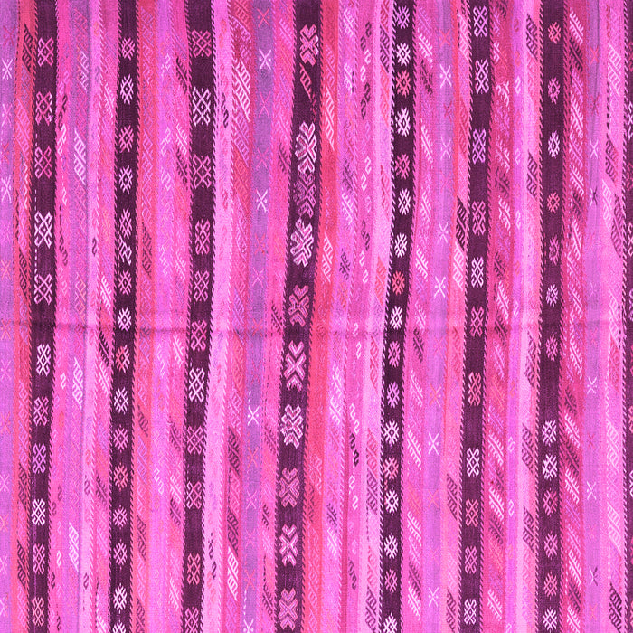 Square Machine Washable Southwestern Pink Country Rug, wshcon3053pnk