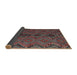 Thickness of Contemporary Brown Red Southwestern Rug, con3054