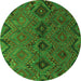 Square Southwestern Green Country Rug, con3054grn