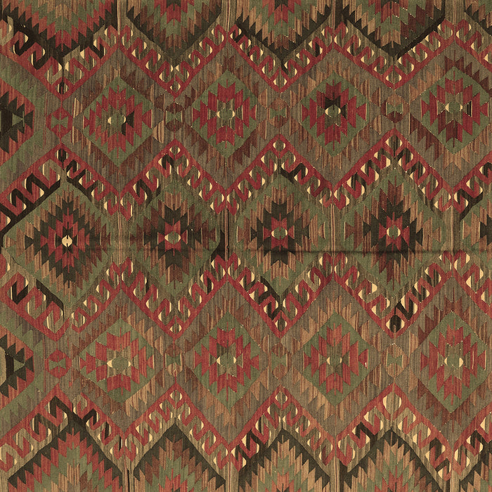 Square Machine Washable Southwestern Brown Country Rug, wshcon3054brn