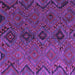 Square Machine Washable Southwestern Purple Country Area Rugs, wshcon3054pur