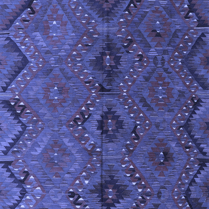 Machine Washable Southwestern Blue Country Rug, wshcon3054blu