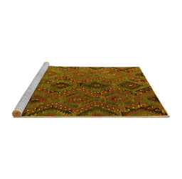 Sideview of Machine Washable Southwestern Yellow Country Rug, wshcon3054yw