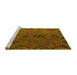 Sideview of Machine Washable Southwestern Yellow Country Rug, wshcon3054yw