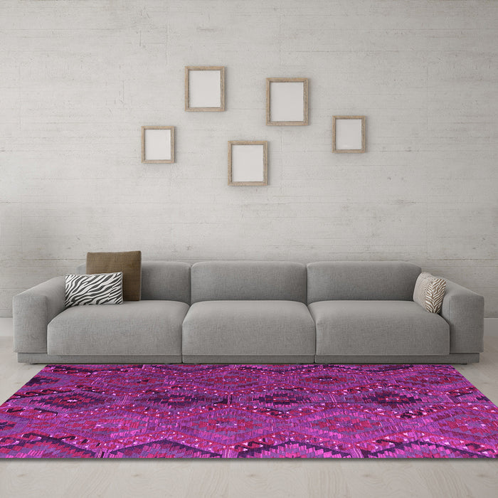 Machine Washable Southwestern Pink Country Rug in a Living Room, wshcon3054pnk