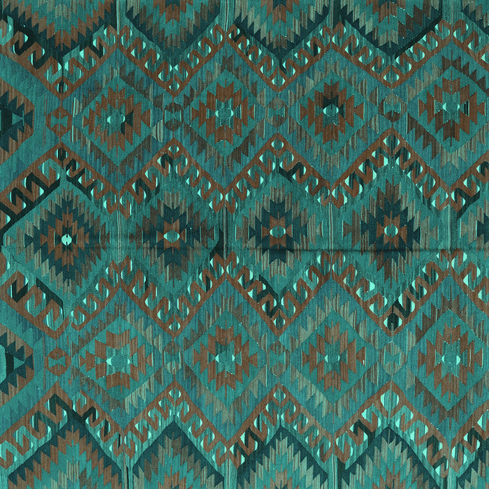 Square Southwestern Turquoise Country Rug, con3054turq