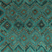 Square Southwestern Turquoise Country Rug, con3054turq