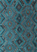 Machine Washable Southwestern Light Blue Country Rug, wshcon3054lblu