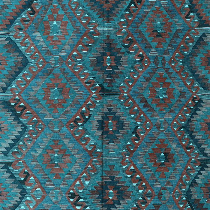 Machine Washable Southwestern Light Blue Country Rug, wshcon3054lblu