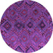 Round Southwestern Purple Country Rug, con3054pur