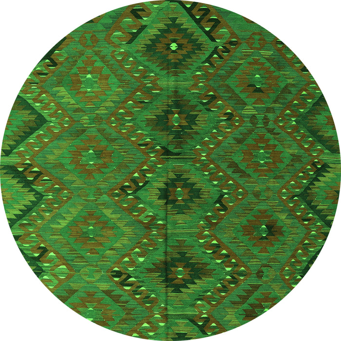 Machine Washable Southwestern Green Country Area Rugs, wshcon3054grn