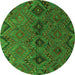Machine Washable Southwestern Green Country Area Rugs, wshcon3054grn