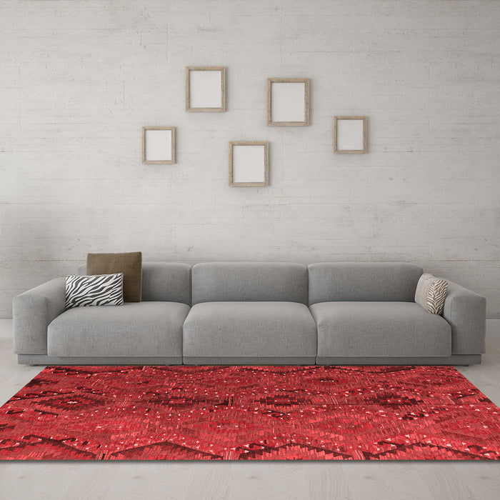 Country Red Washable Rugs