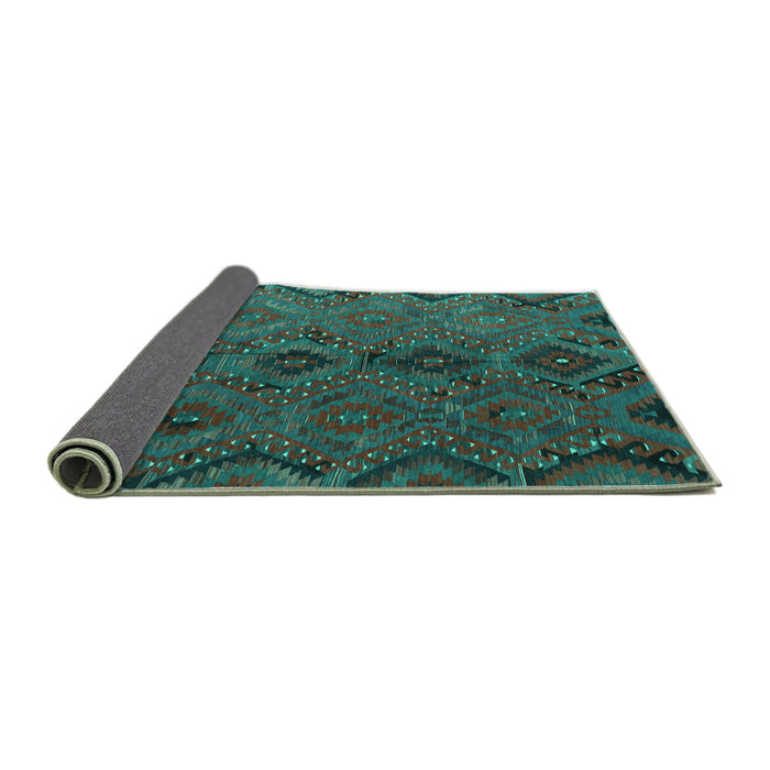 Sideview of Southwestern Turquoise Country Rug, con3054turq