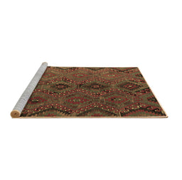 Sideview of Machine Washable Southwestern Brown Country Rug, wshcon3054brn