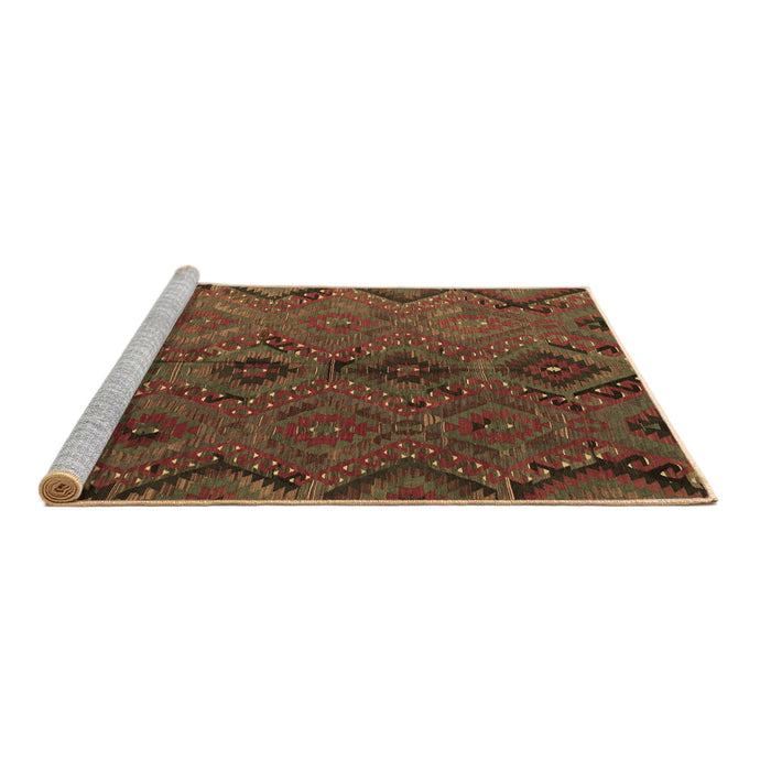 Sideview of Machine Washable Southwestern Brown Country Rug, wshcon3054brn