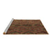 Sideview of Machine Washable Southwestern Brown Country Rug, wshcon3054brn