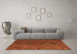 Machine Washable Southwestern Orange Country Area Rugs in a Living Room, wshcon3054org