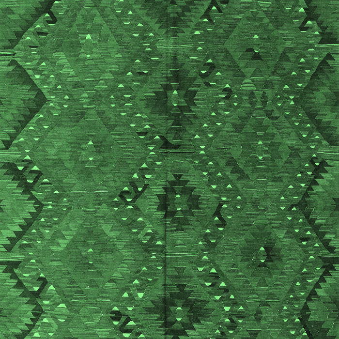 Machine Washable Southwestern Emerald Green Country Area Rugs, wshcon3054emgrn