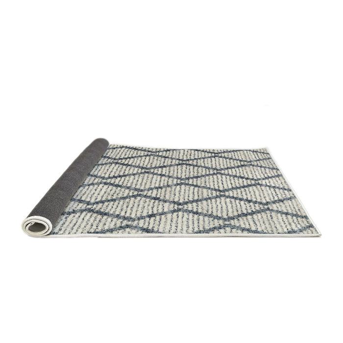 Thickness of Contemporary Silver Gray Trellis Rug, con3055