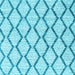 Square Machine Washable Trellis Light Blue Modern Rug, wshcon3055lblu