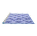 Sideview of Machine Washable Trellis Blue Modern Rug, wshcon3055blu